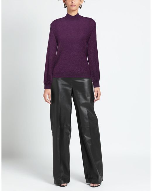 Alberta Ferretti Purple Rollkragenpullover