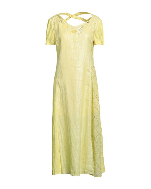 ELISA CAVALETTI by DANIELA DALLAVALLE Yellow Midi Dress