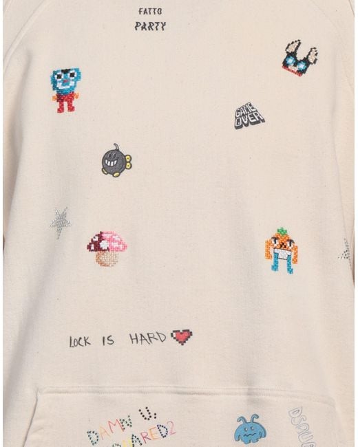 DSquared² Natural Sweatshirt Cotton, Lyocell, Elastane for men