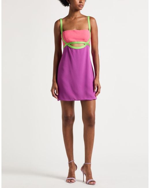 Versace Pink Mini Dress Acetate, Viscose, Silk