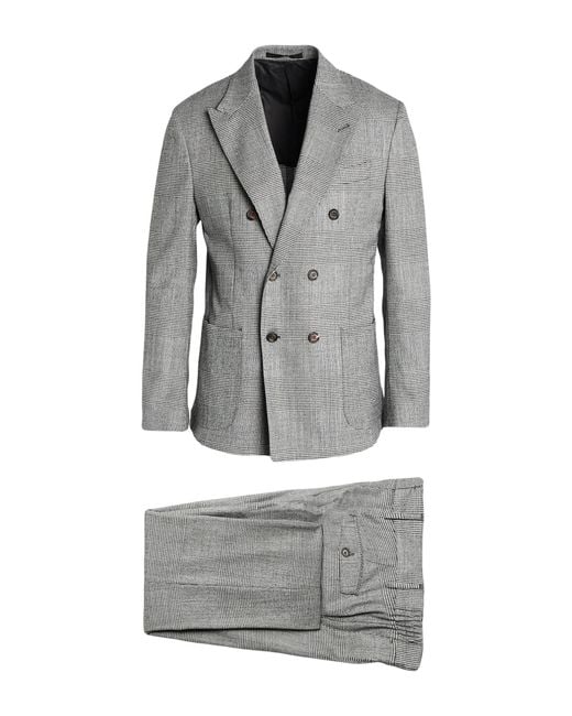 Eleventy Gray Suit Wool, Elastane for men