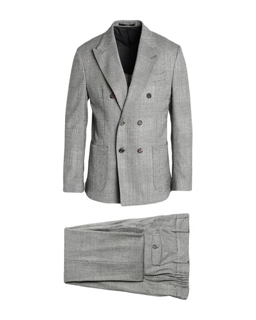 Eleventy Gray Suit Wool, Elastane for men