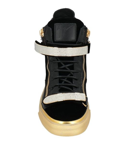 Giuseppe Zanotti Black Sneakers Leather, Textile Fibers