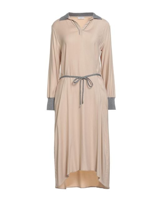 Peserico Natural Midi Dress Viscose, Wool, Elastane, Merino Wool