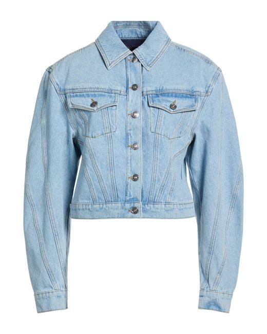 Mugler Blue Denim Outerwear Cotton