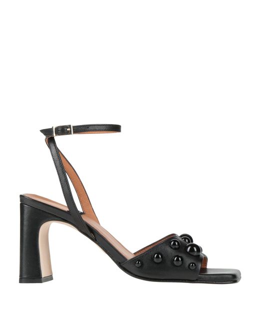 Angel Alarcon Black Sandals Leather