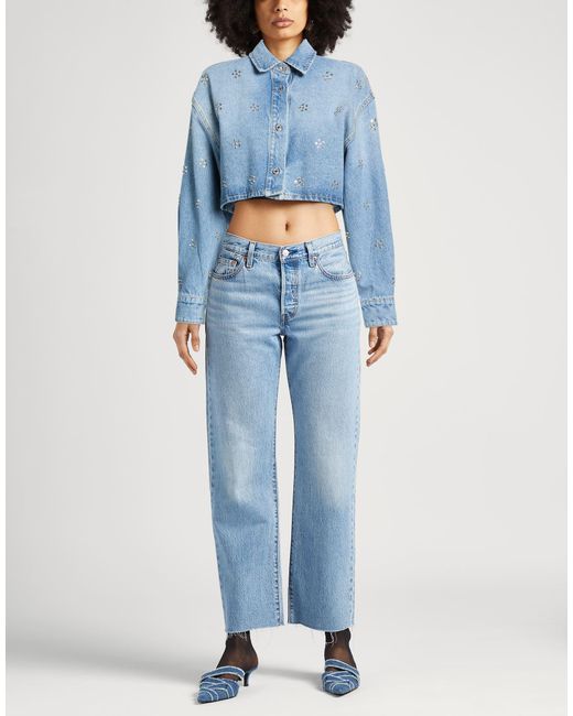MSGM Blue Denim Outerwear