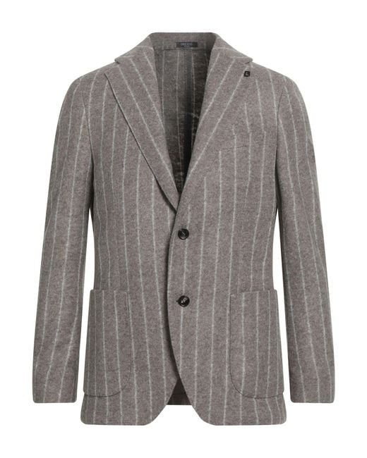 BRERAS Milano Gray Khaki Blazer Acrylic, Shetland Wool, Polyester for men