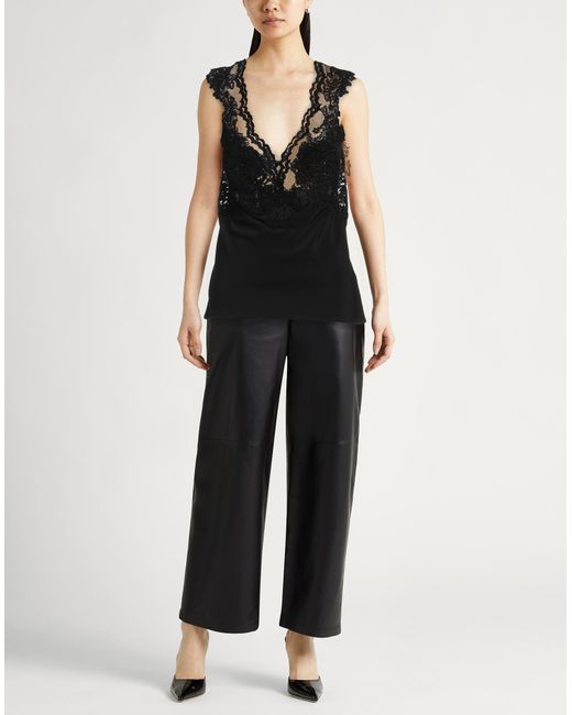 Ermanno Scervino Black Top Silk, Polyamide, Viscose, Cotton