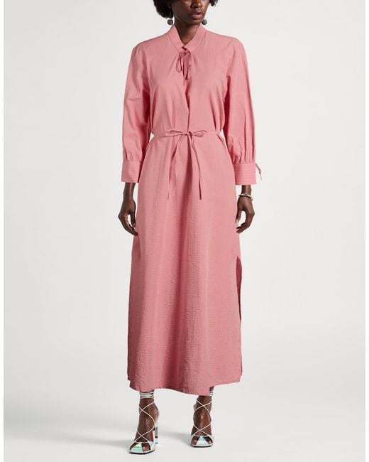 Woolrich Pink Maxi Dress Cotton, Elastane
