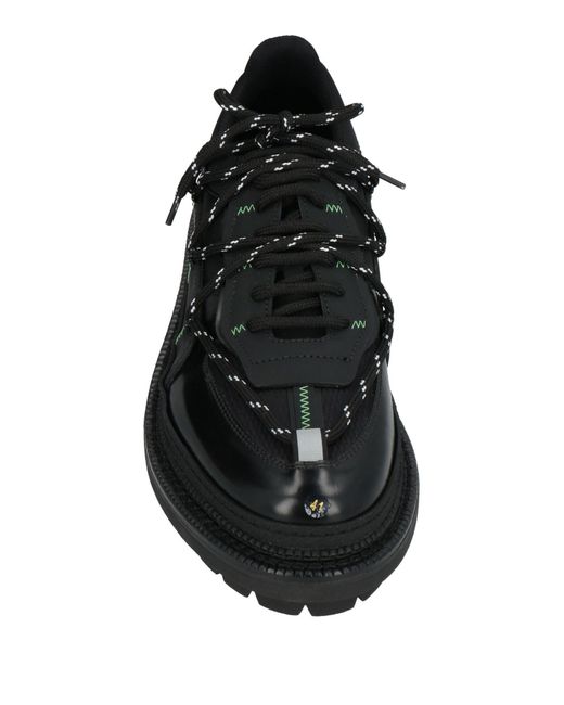 DSquared² Black Lace-Up Shoes Leather, Textile Fibers for men