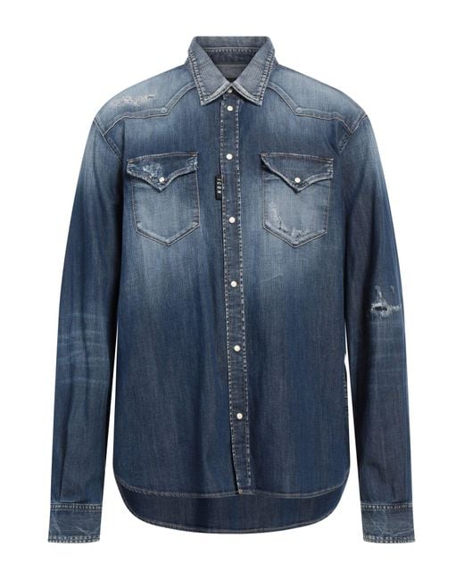 DSquared² Blue Denim Shirt Cotton, Elastane for men