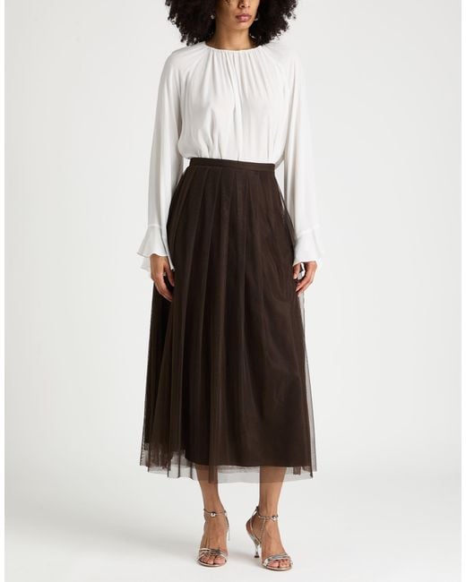 Alpha Studio Brown Maxi Skirt Polyamide