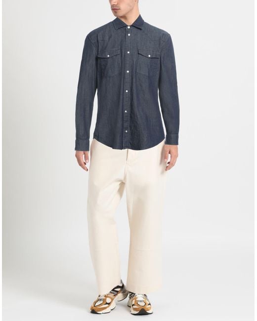 Dondup Blue Denim Shirt Cotton, Elastane for men
