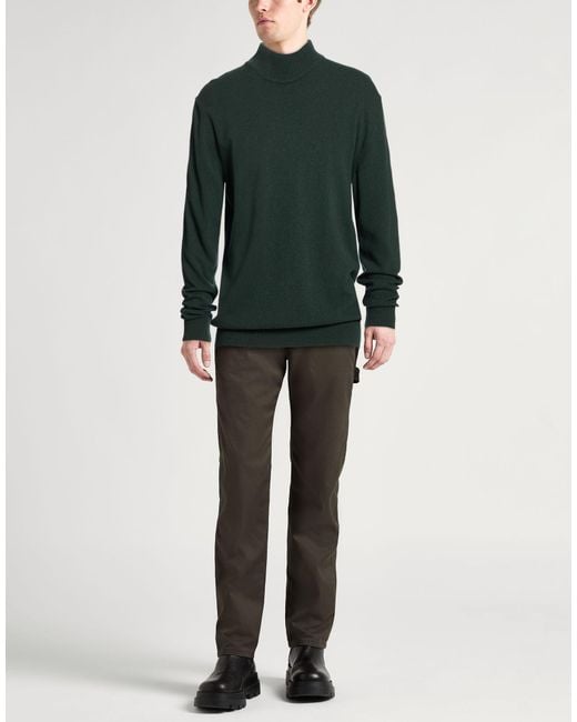 Daniele Fiesoli Green Dark Turtleneck Merino Wool, Cashmere for men