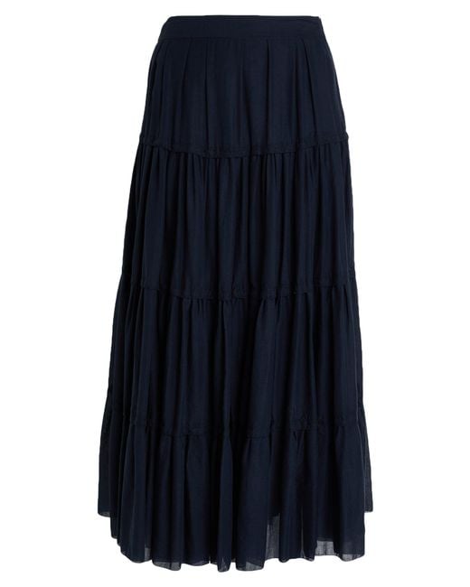 Peserico Blue Easy Midnight Maxi Skirt Cotton
