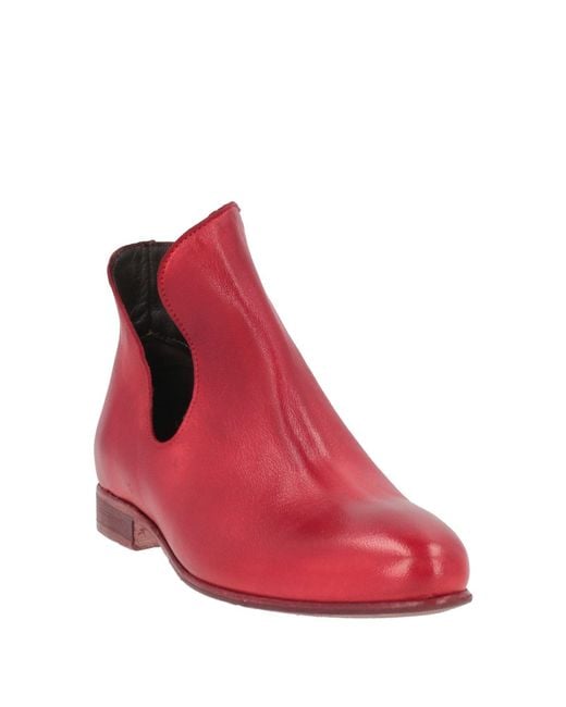 JP/DAVID Red Ankle Boots