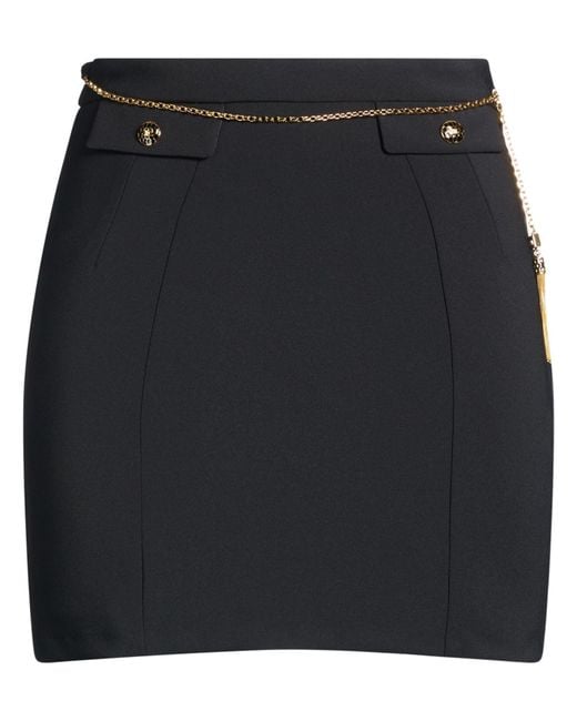 Elisabetta Franchi Black Mini Skirt Polyester, Elastane