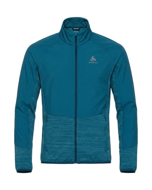Odlo Blue Slate Jacket Polyester, Elastane for men