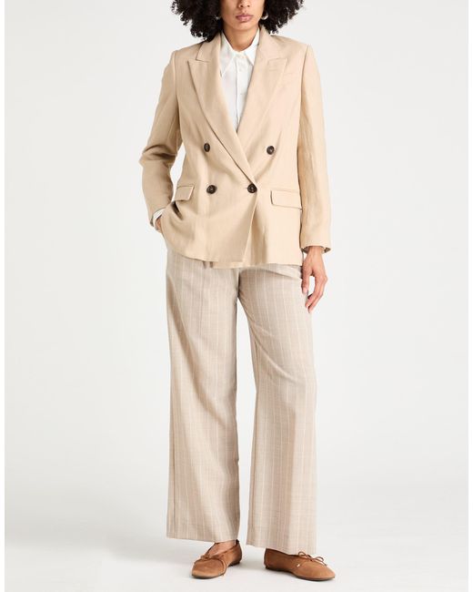 Brunello Cucinelli Natural Blazer Viscose, Linen, Brass