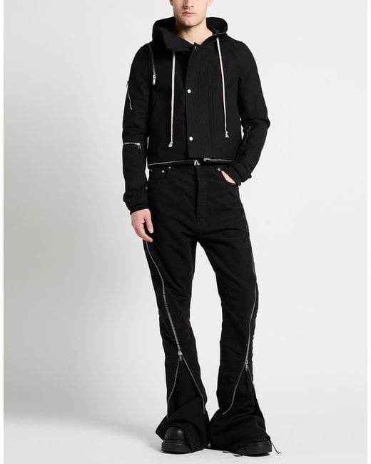 Rick Owens Black Jacket Cotton, Virgin Wool, Polyamide, Elastane for men