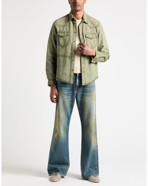 THE JACK AND JACKIE LEATHERS Green Light Shirt Leather for men