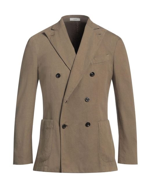 Boglioli Brown Blazer Cotton, Linen for men