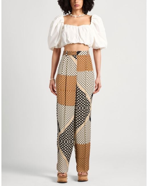 Barbara Bui Metallic Camel Pants Viscose