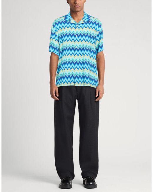 Missoni Blue Shirt Viscose for men