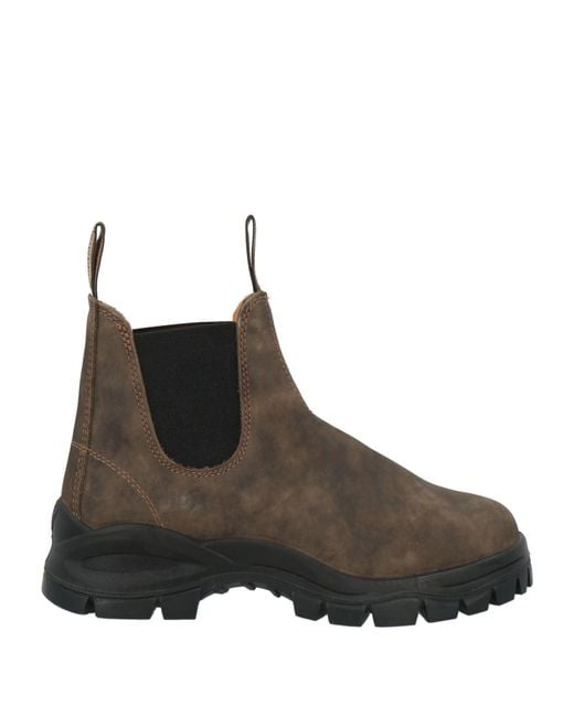 Blundstone Brown Dark Ankle Boots Leather, Elastic Fibres