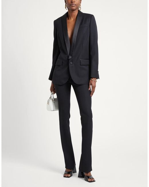 DSquared² Black Tailored Wool-Blend Pantsuit