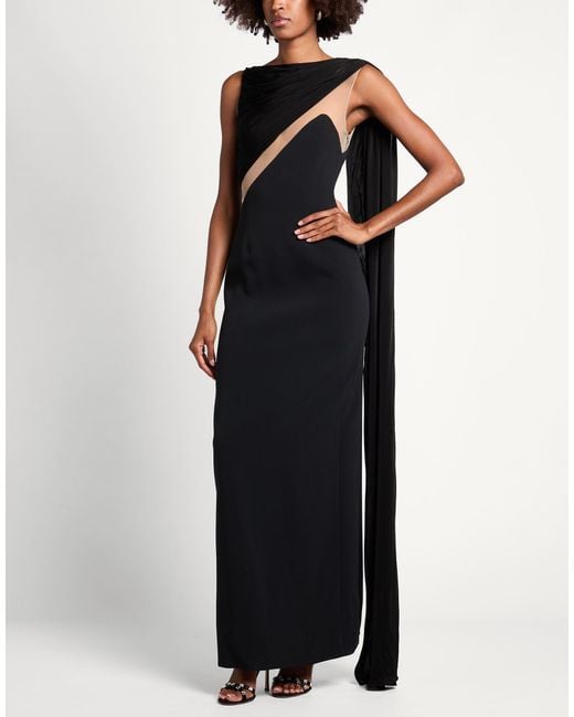 David Koma Black Maxi Dress Viscose, Acetate, Elastane