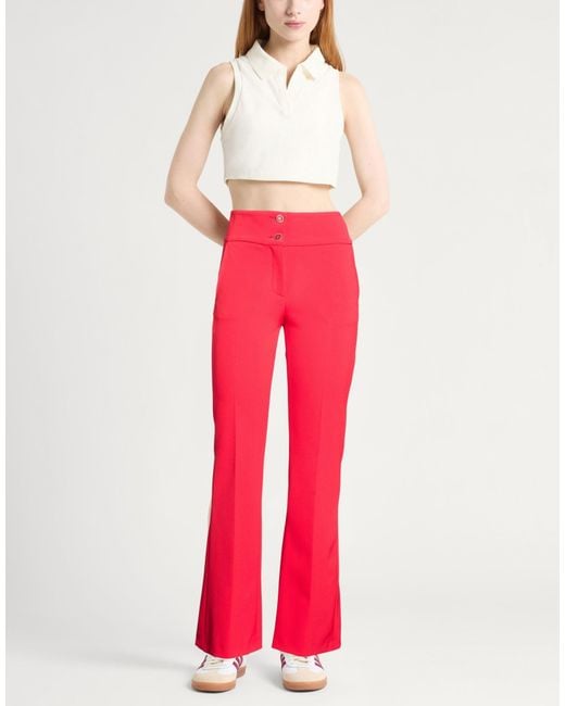 Blugirl Blumarine Red Pants Polyester, Elastane