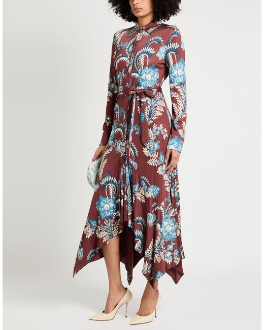 Etro Red Maxi Dress Viscose, Elastane