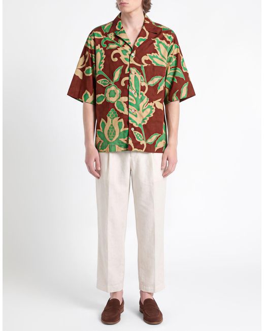 Dnl Green Shirt Cotton for men