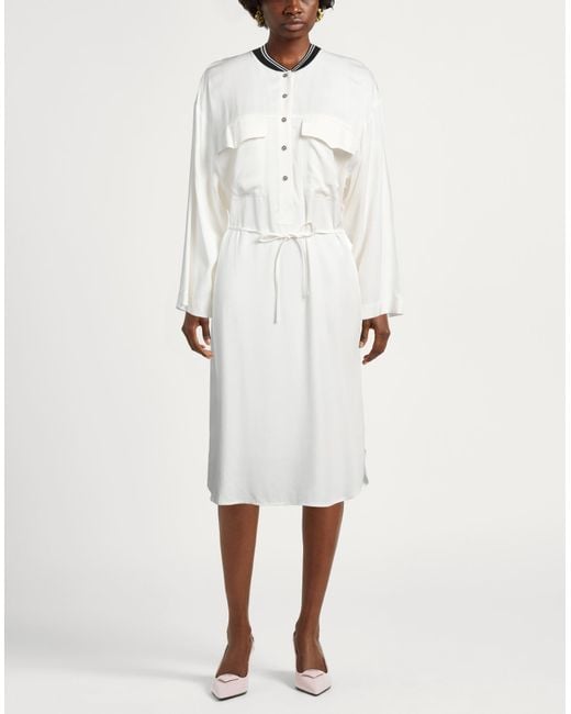 8pm White Mini Dress Viscose, Polyamide, Elastane