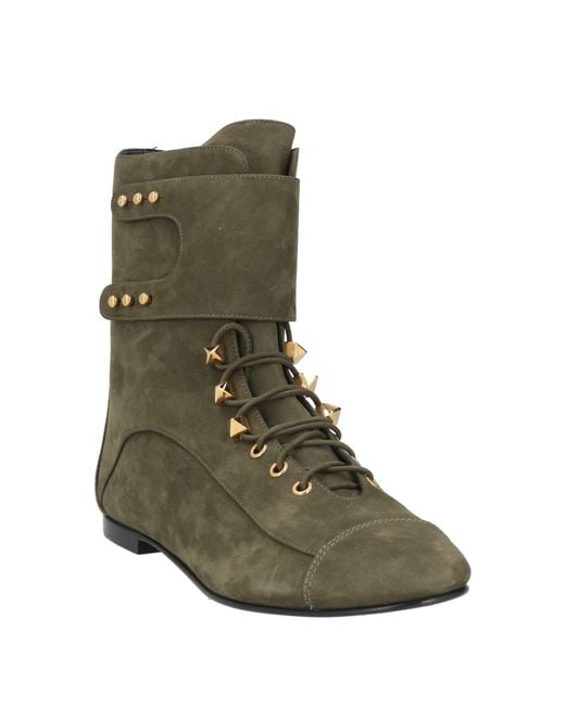 Giuseppe Zanotti Green Ankle Boots Leather