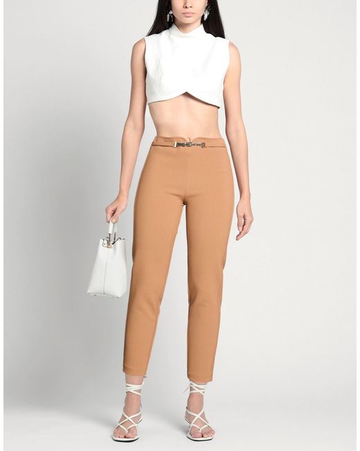 SIMONA CORSELLINI Natural Pants Polyester, Viscose, Cotton, Elastane