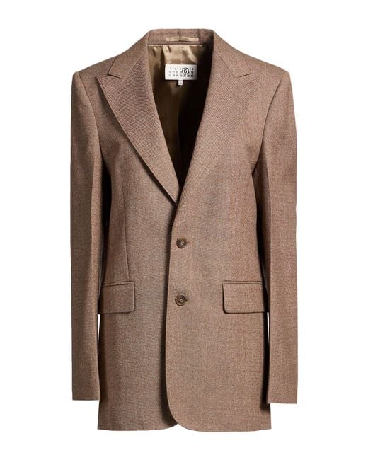 MM6 by Maison Margiela Brown Blazer Virgin Wool