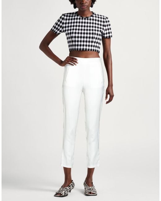 Jijil White Pants Viscose, Polyester