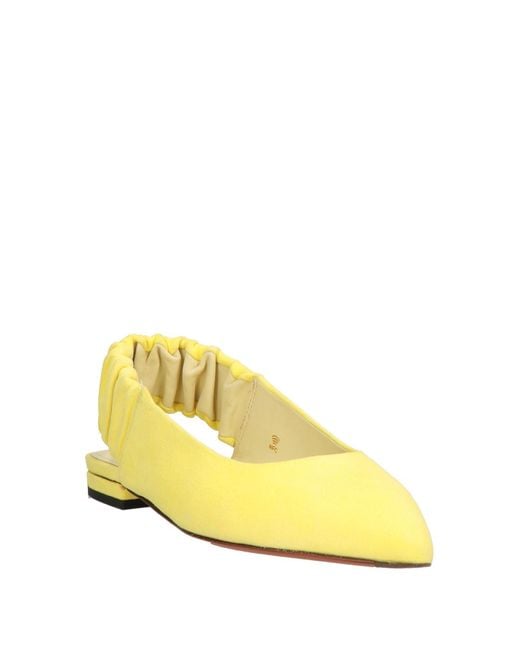 Santoni Yellow Ballet Flats Leather