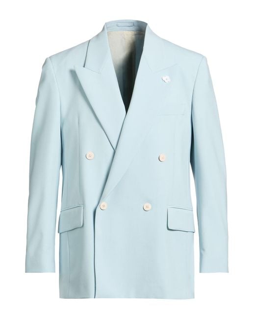 Lardini Blue Blazer Polyester, Wool, Elastane for men