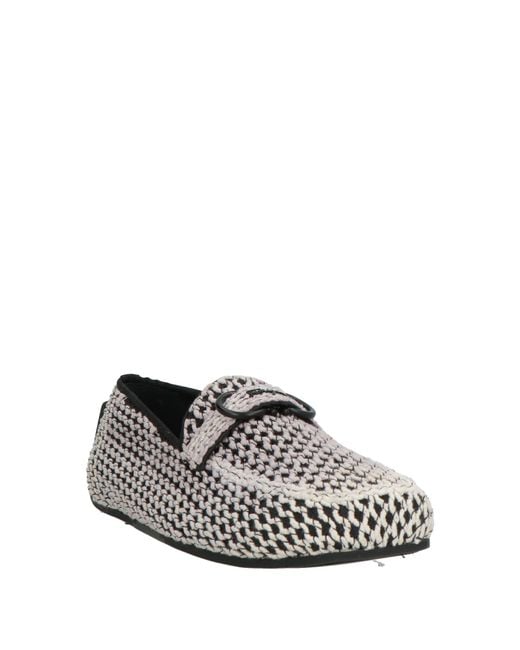 Ferragamo White Loafers Textile Fibers for men