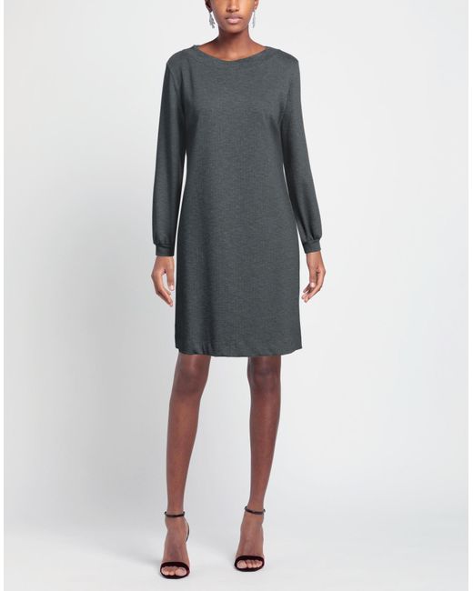 Niu Gray Mini Dress Cotton, Polyester, Viscose, Elastane