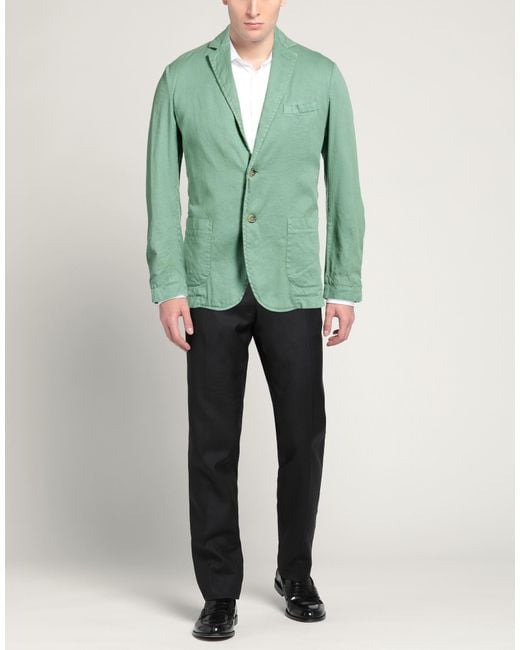 Cruna Green Blazer Linen, Cotton, Elastane for men