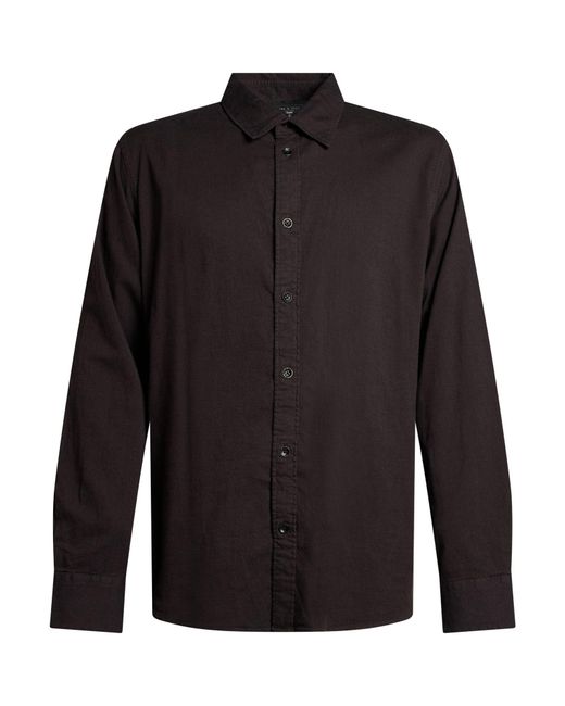 Rag & Bone Black Charcoal Shirt Cotton, Elastane for men