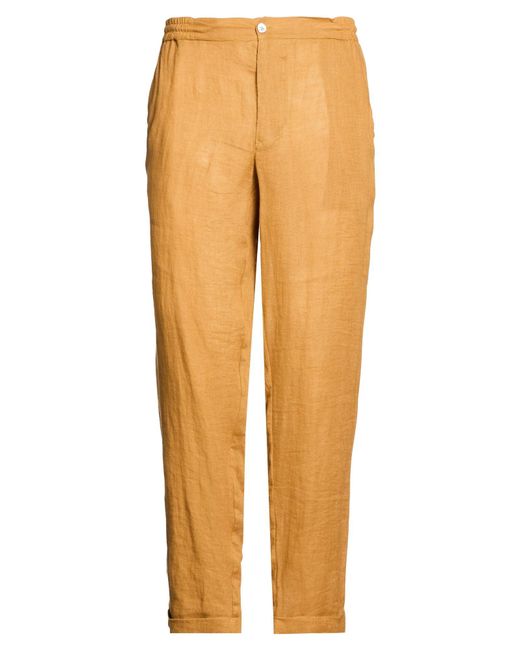 Alpha Studio Orange Mustard Pants Linen for men