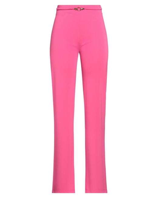 Just Cavalli Pink Fuchsia Pants Polyester, Elastane