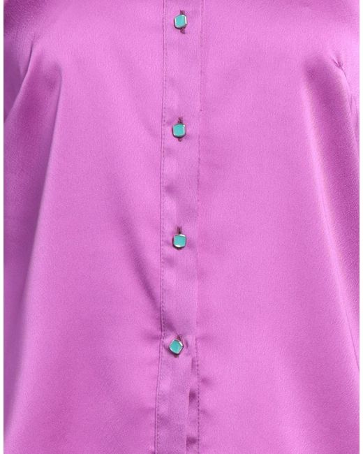 Hanita Pink Shirt Polyester, Elastane
