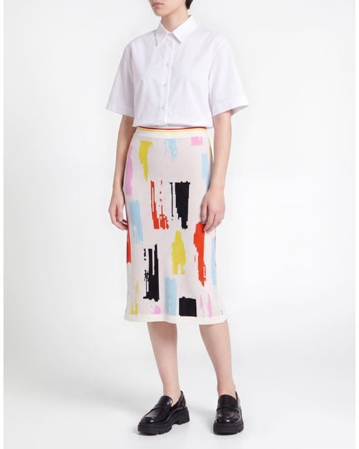 MSGM White Midi Skirt